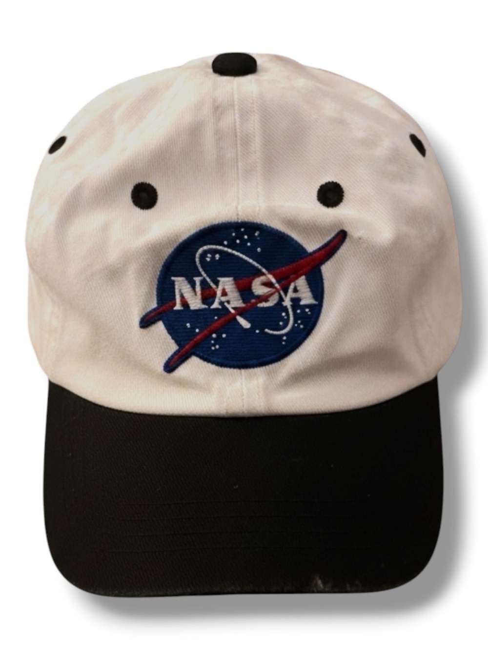 Vintage NASA Kids Cap White & Blue Collectible Logo Hat Velcro Adjustable Strap